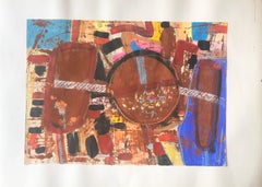 Modern British 20th Century Colourful Abstract Painting - Geometric shapes