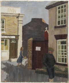 Modern British School 20th Century Oil - English Street Scene