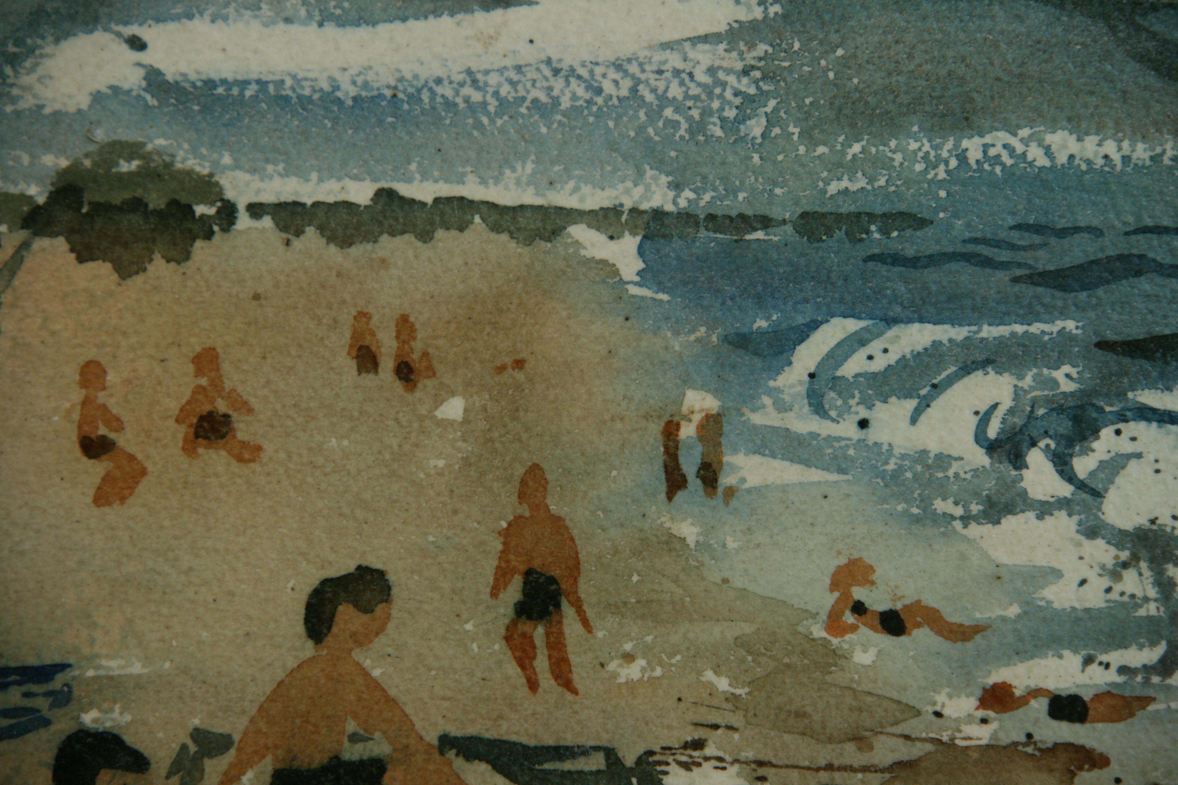 Scena moderna figurativa sulla spiaggia in vendita 1