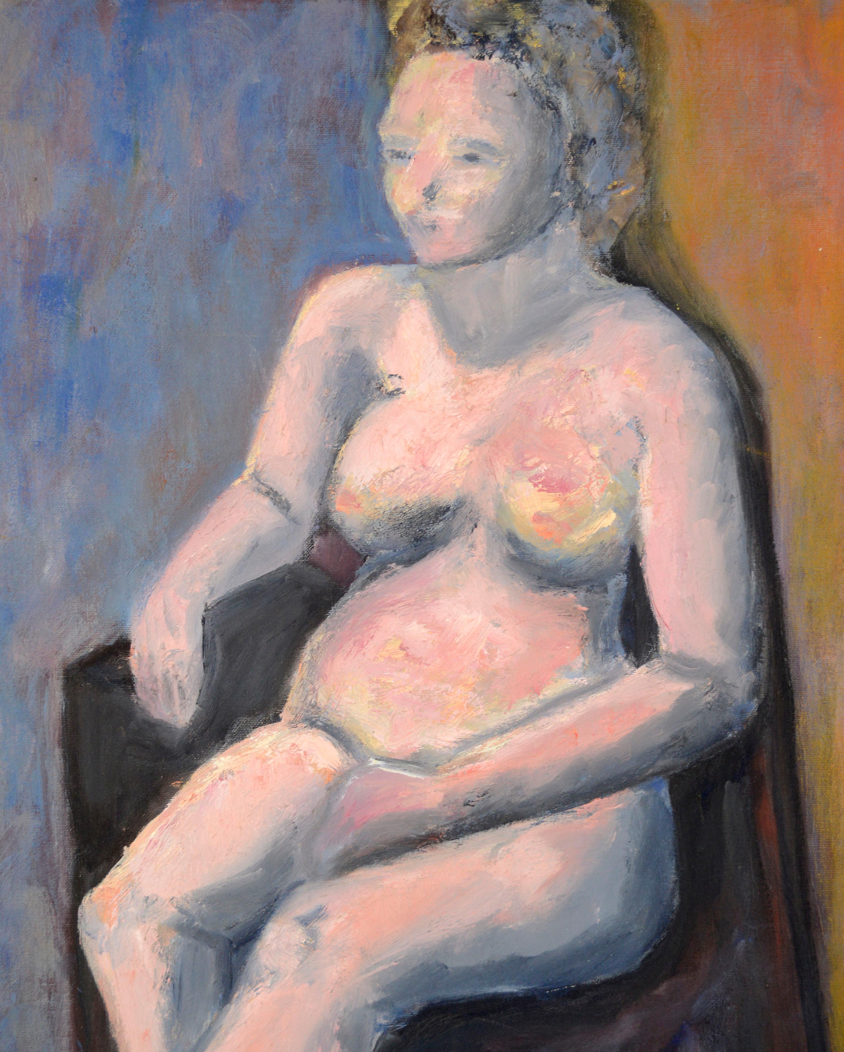 Moderne Figur in Rosa, Contemporary Figurative Abstract  – Painting von Unknown