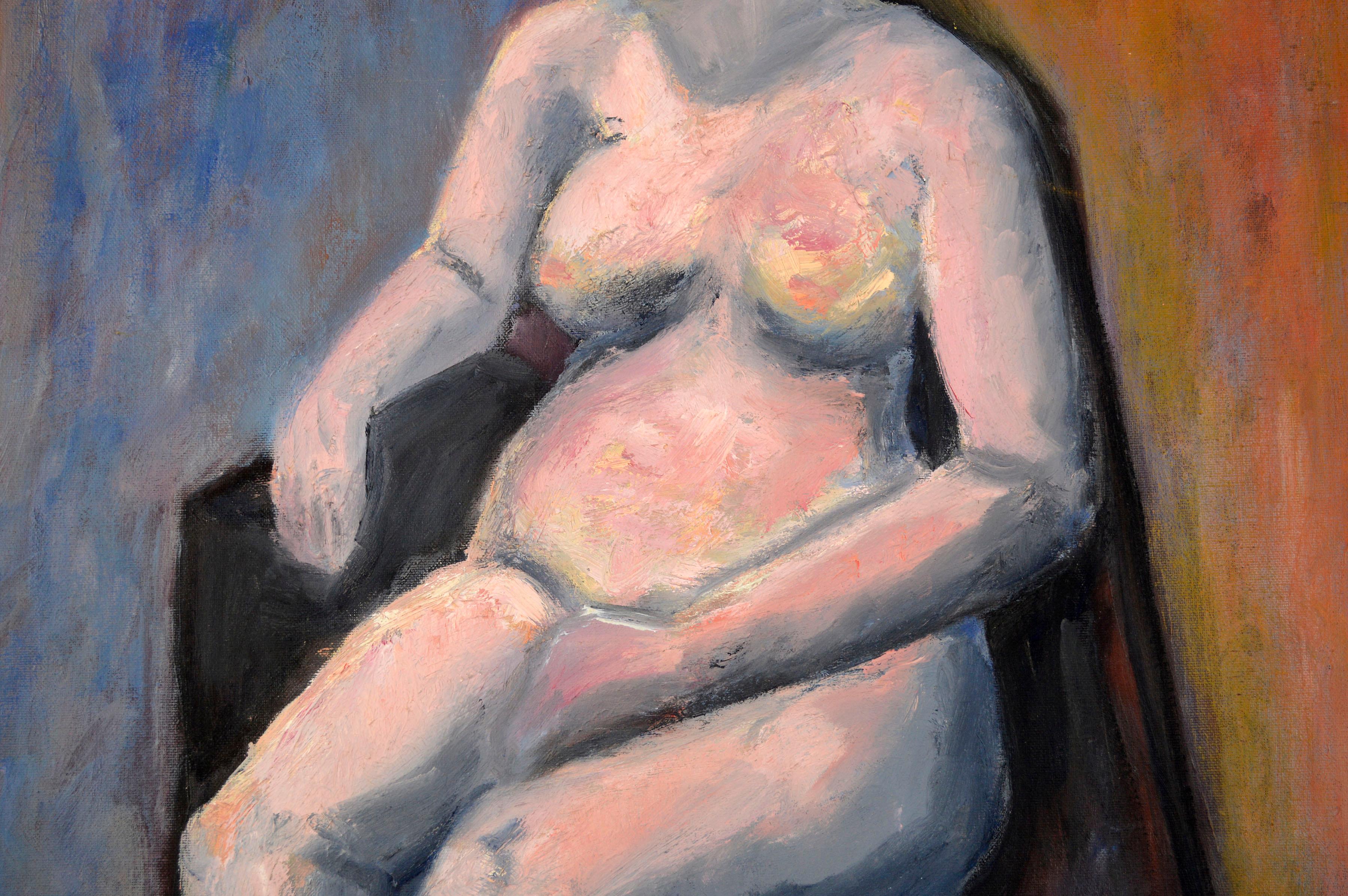 Modern Figure in Pink, Contemporary Figurative Abstract  For Sale 2
