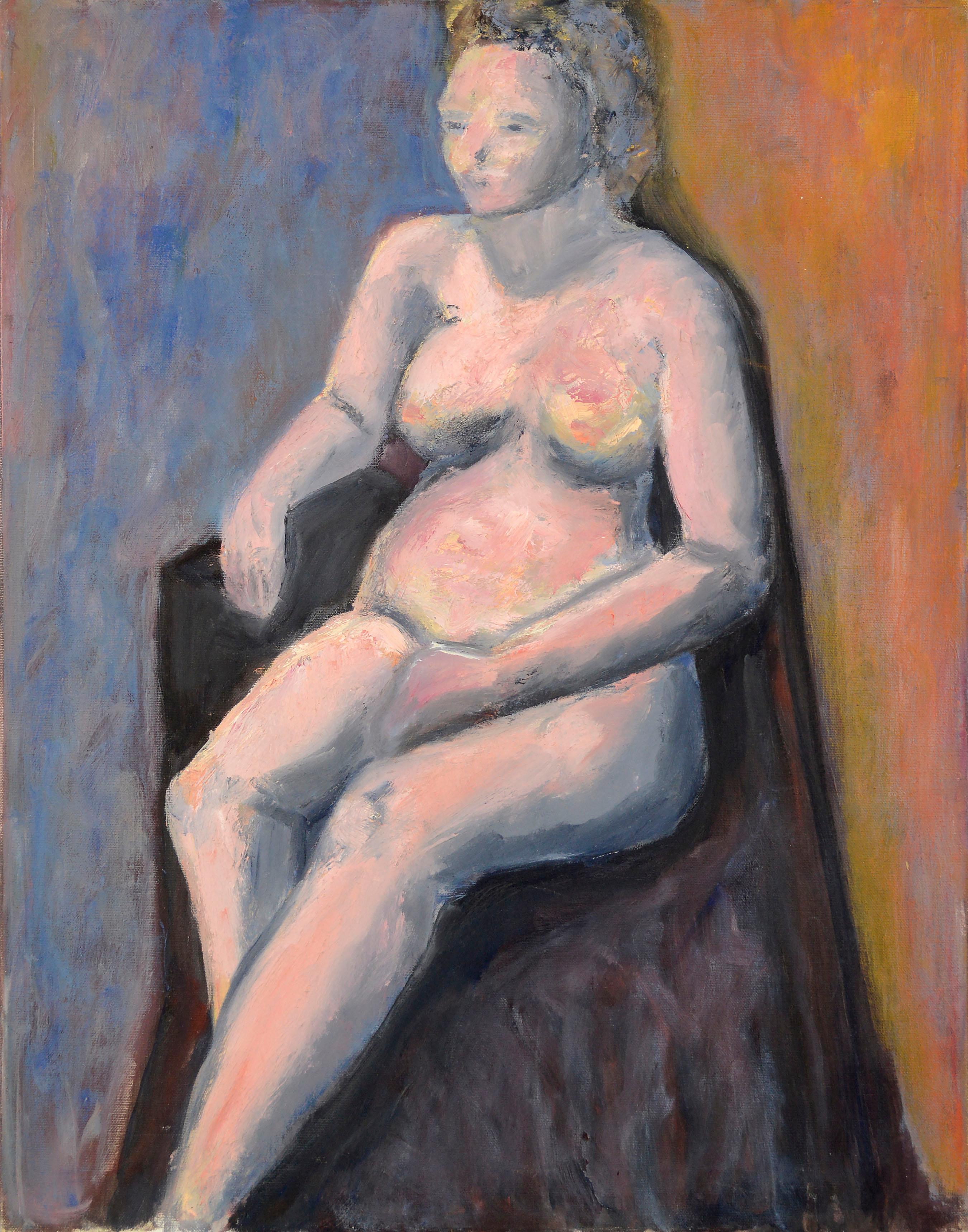 Modern Figure in Pink, Contemporary Figurative Abstract 