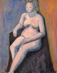 Modern Figure in Pink, Contemporary Figurative Abstract 