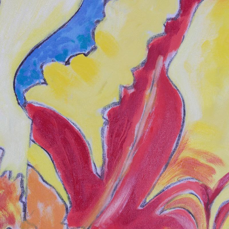 Pittura a olio floreale moderna - Painting Moderno di Unknown