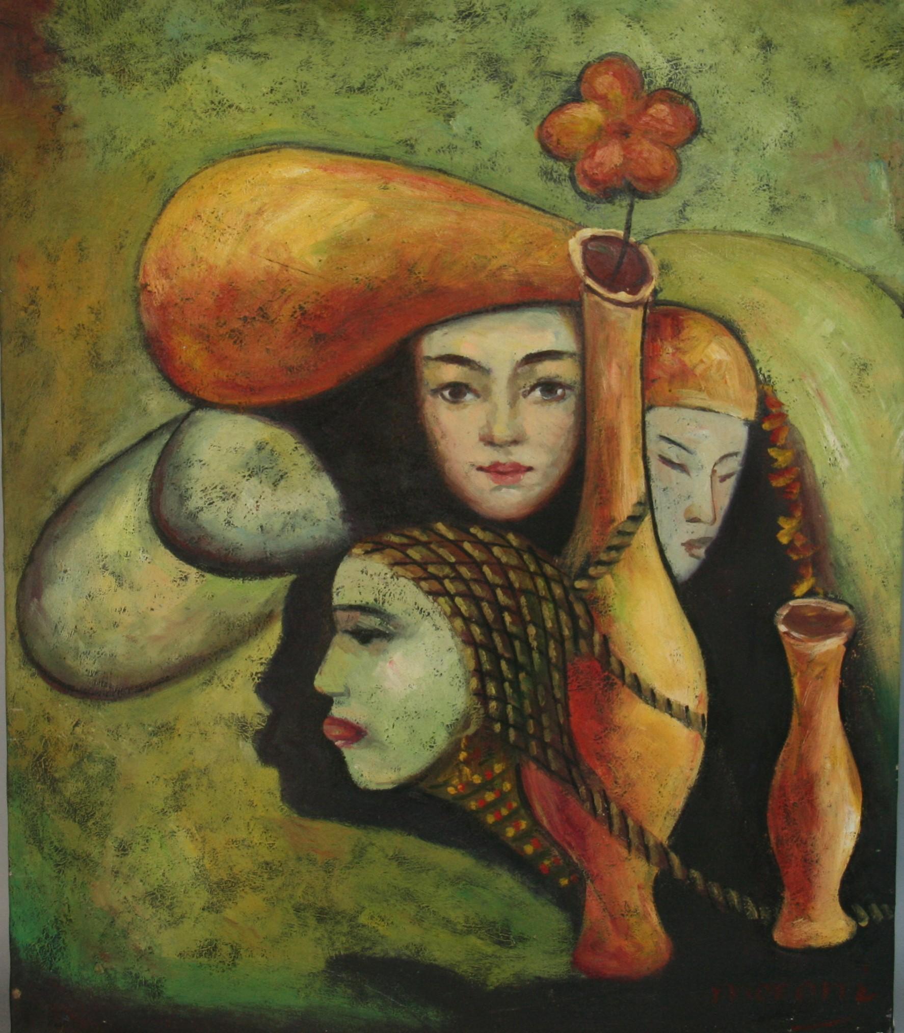 Modern French Oil Painting :Faces of Women of the World