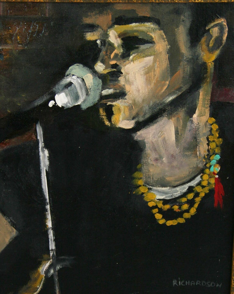 Modern Jazz Singer Acrylic Painting For Sale 4