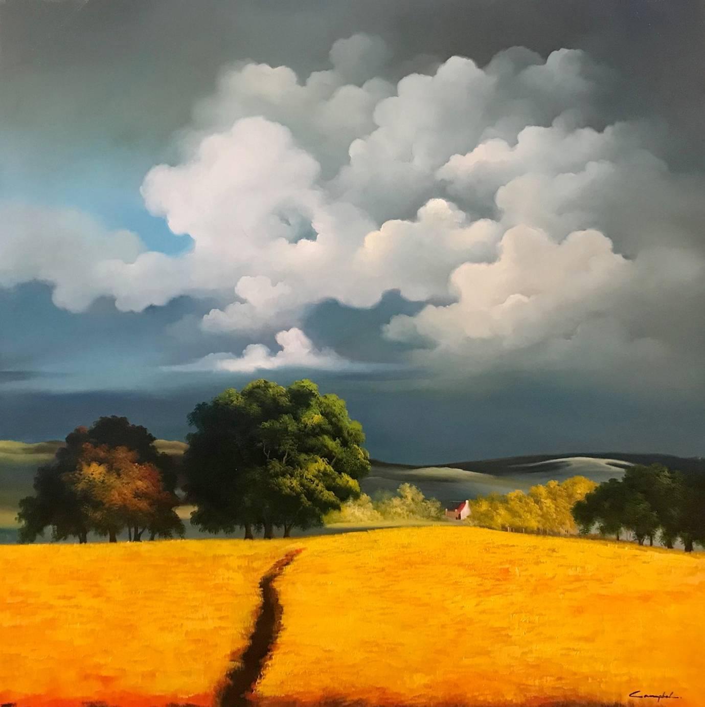 Unknown Landscape Painting - MODERN LANDSCAPE IN YELLOW