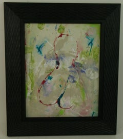 Modern Nude Female Figural Painting, Gouache, Framed, 1980s, 9.5x7.5"