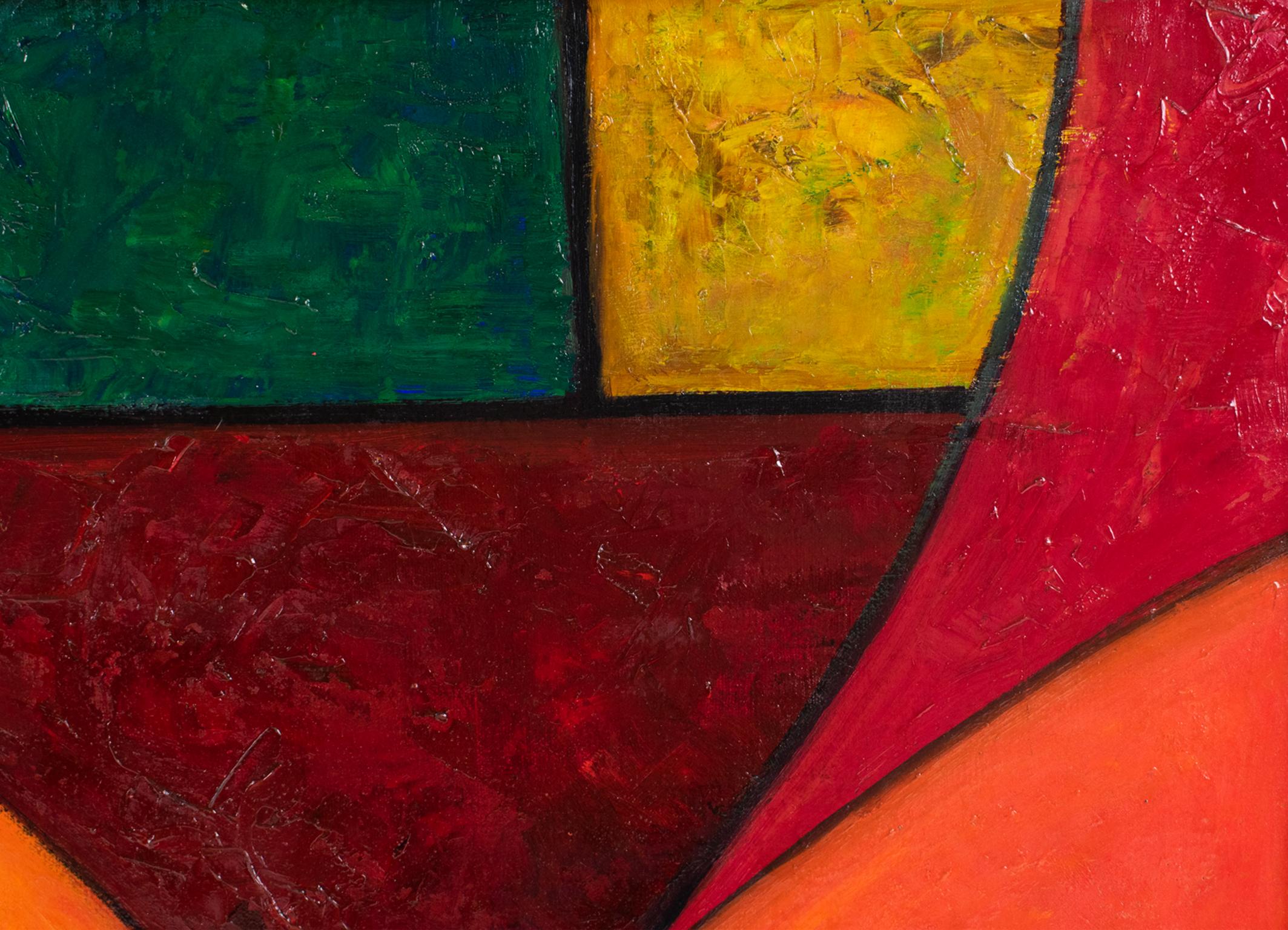 Moderner orangefarbener Akt, Öl auf Leinwand, Gemälde im Angebot 8