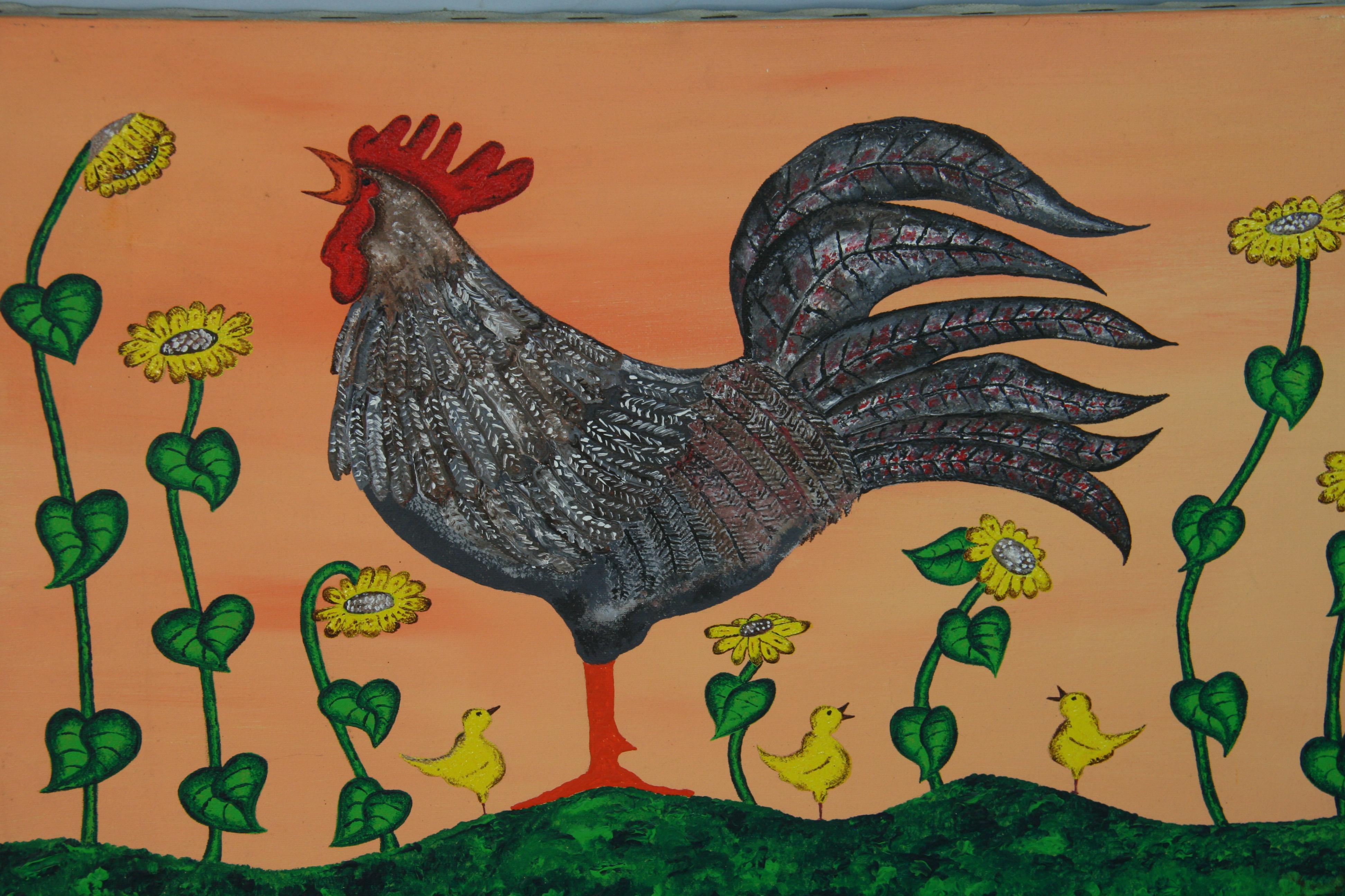 Modern Primitive Rooster and Family 2002 3