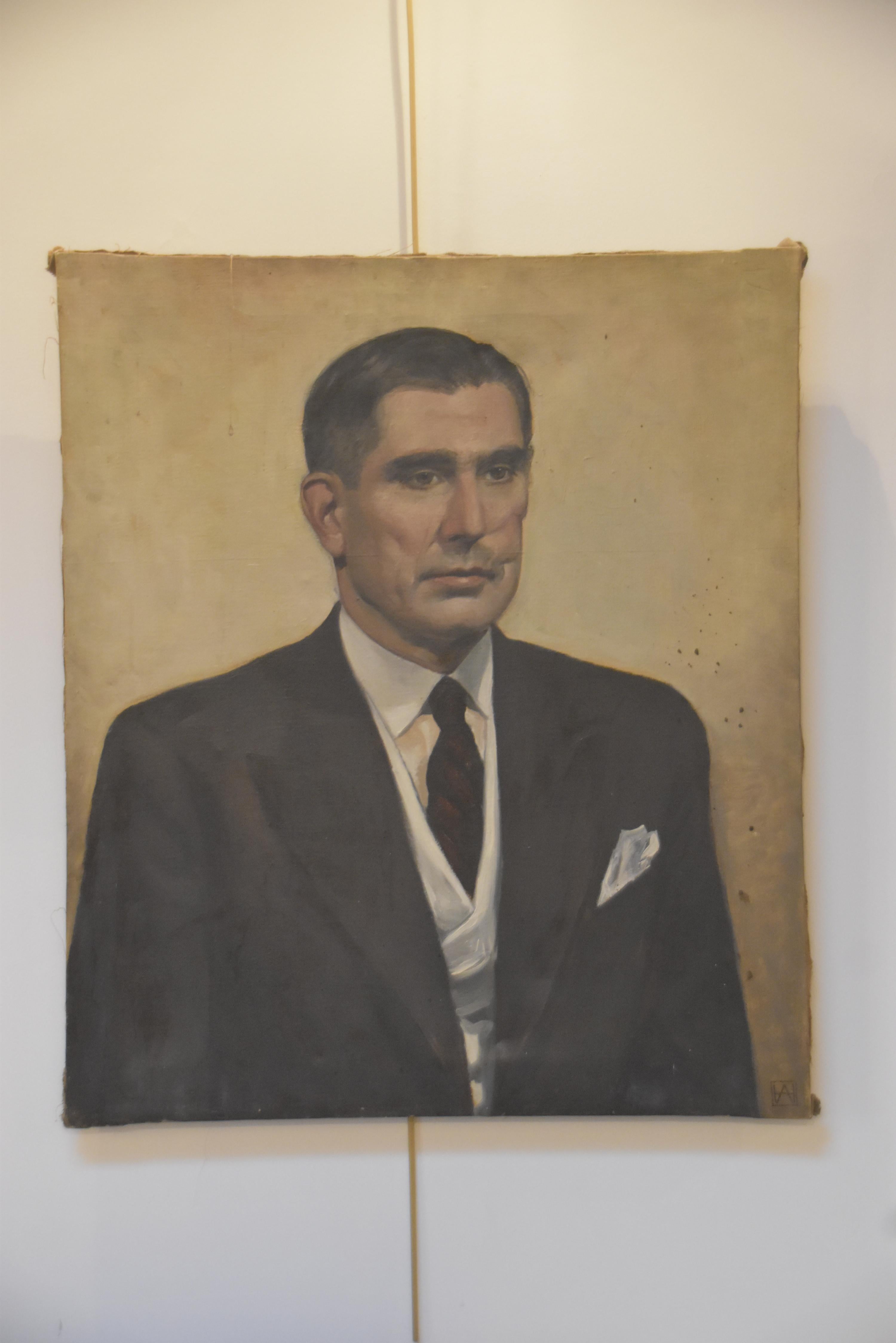 Modern school, 20th century, Portrait of a man, monogrammed AH 4