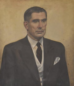 Scuola moderna, XX secolo, Ritratto di uomo, monogramma AH