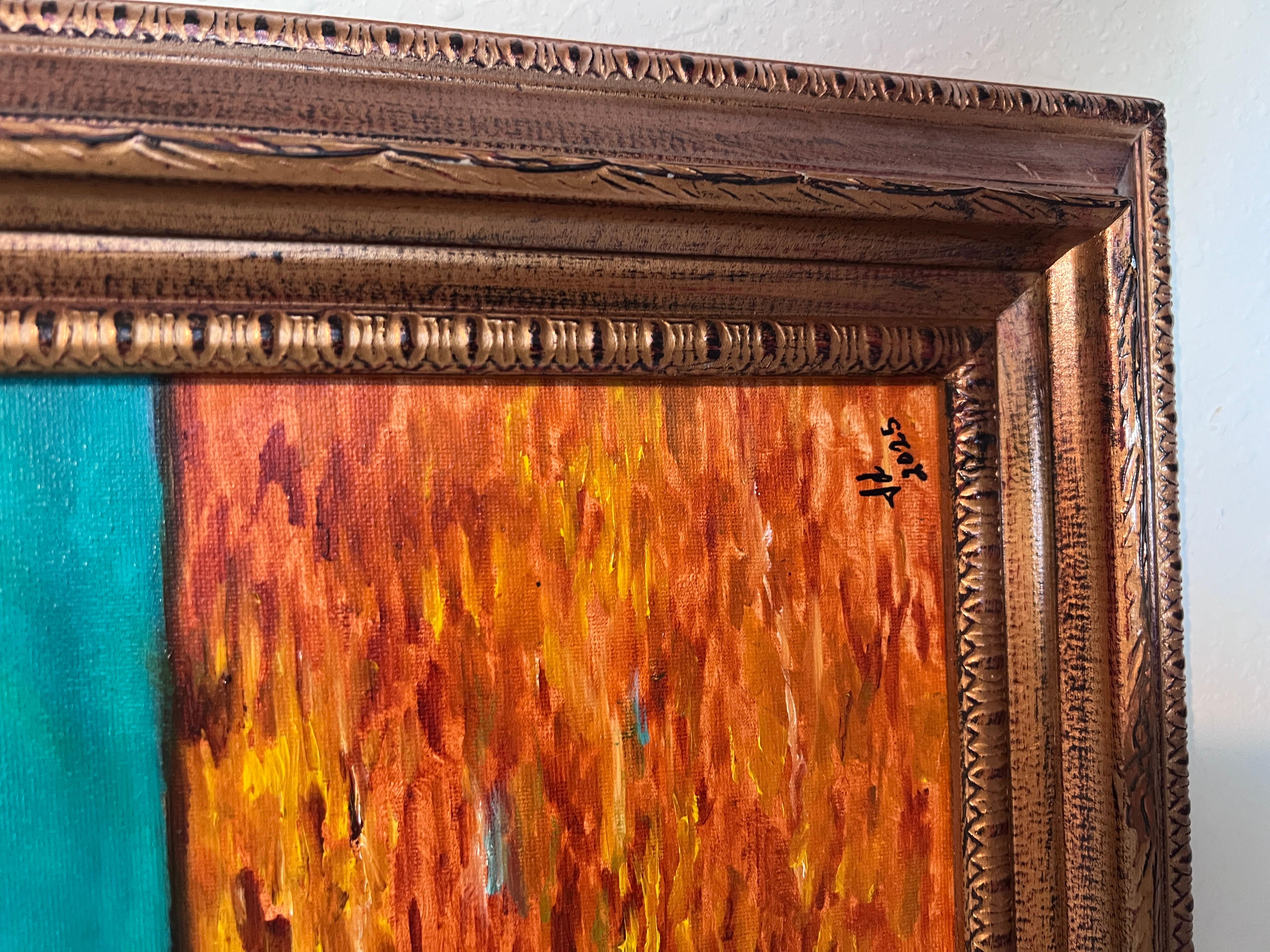 Modernes Sonnenblumen Stilleben Acrylgemälde im Van Gogh Stil Signiert 2025 im Angebot 2