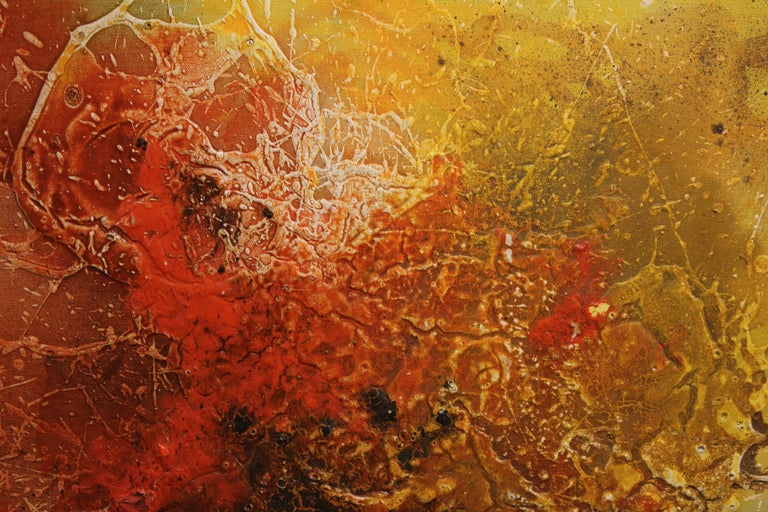 Curated visual reference: Unknown Modern Textured Yellow With Orange Abstract Expressionist At Photo Inspiration