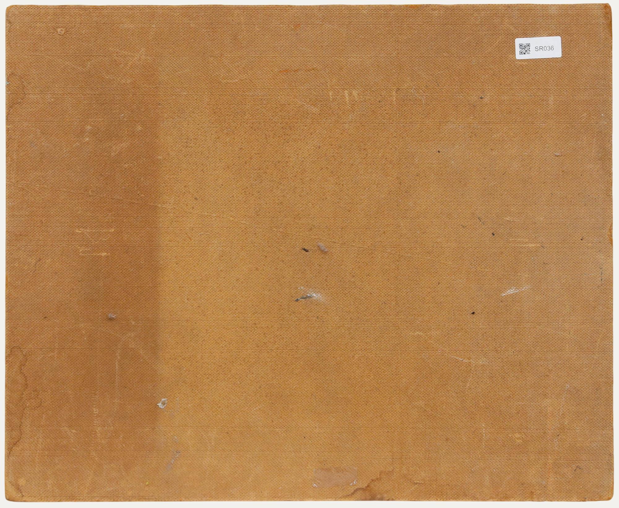 Modernist 1955 Öl - Stilleben mit Obstkorb (Braun), Still-Life Painting, von Unknown