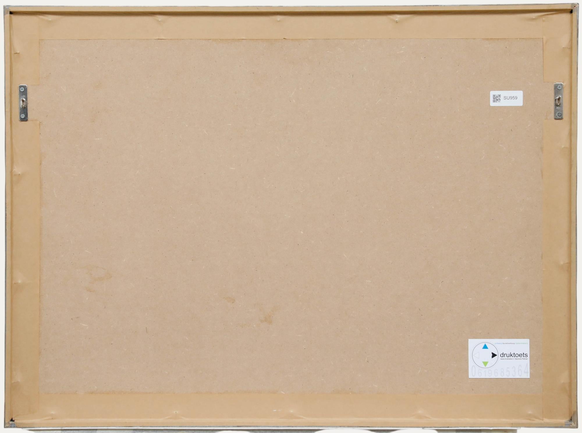 Modernist 1965 Öl - Abstraktes Stadtbild (Blau), Landscape Painting, von Unknown