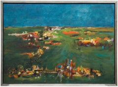 Modernist 1965 Oil - Abstract Cityscape