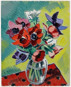 Modernist 20th Century Oil - Still Life with Anemones II