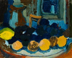 Huile moderniste du 20e siècle - Nature morte aux fruits