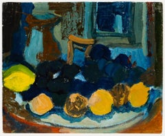 Huile moderniste du 20e siècle - Nature morte aux fruits