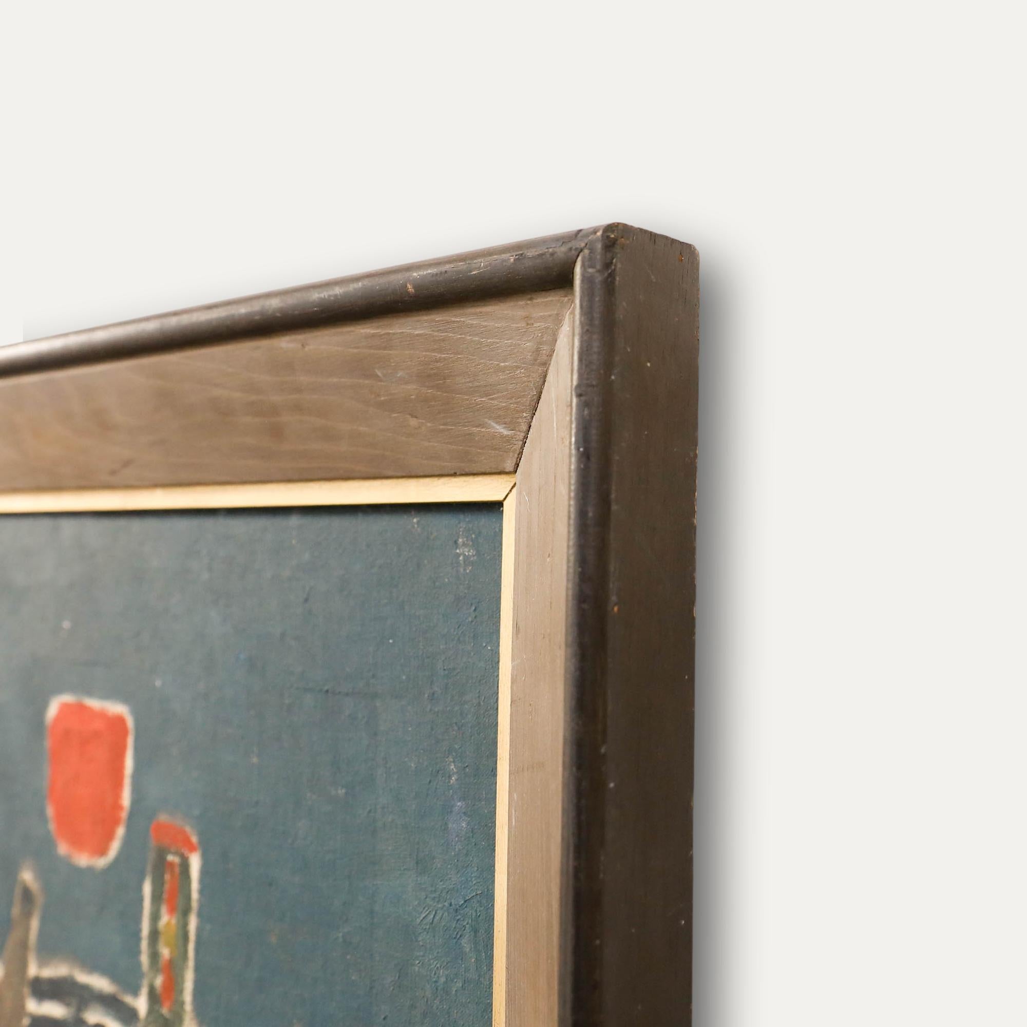 Modernistisches Öl des 20. Jahrhunderts - Tee und Whisky im Angebot 1