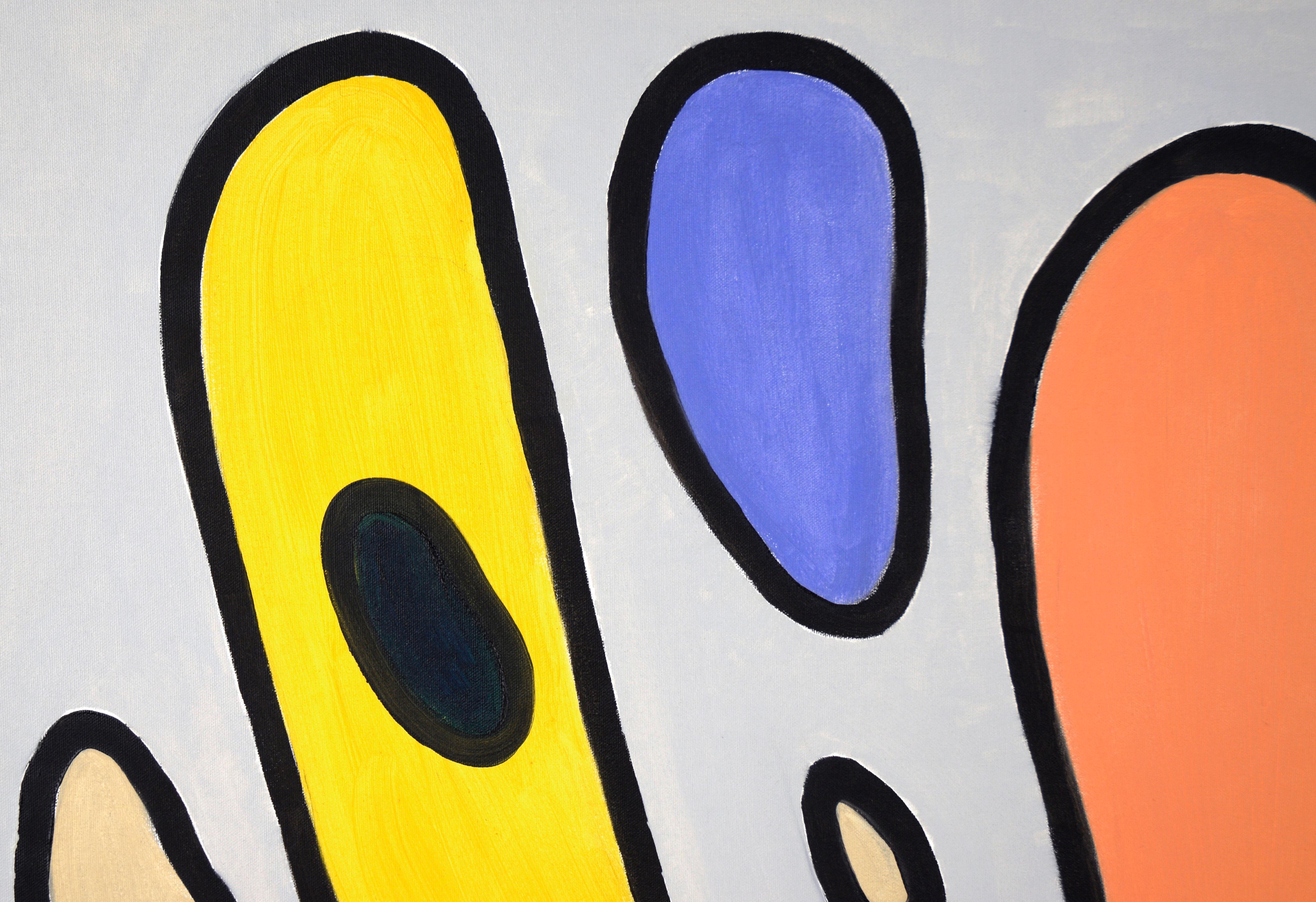 Modernist Biomorphic Abstract Composition in Acrylic on Canvas - Painting by Unknown