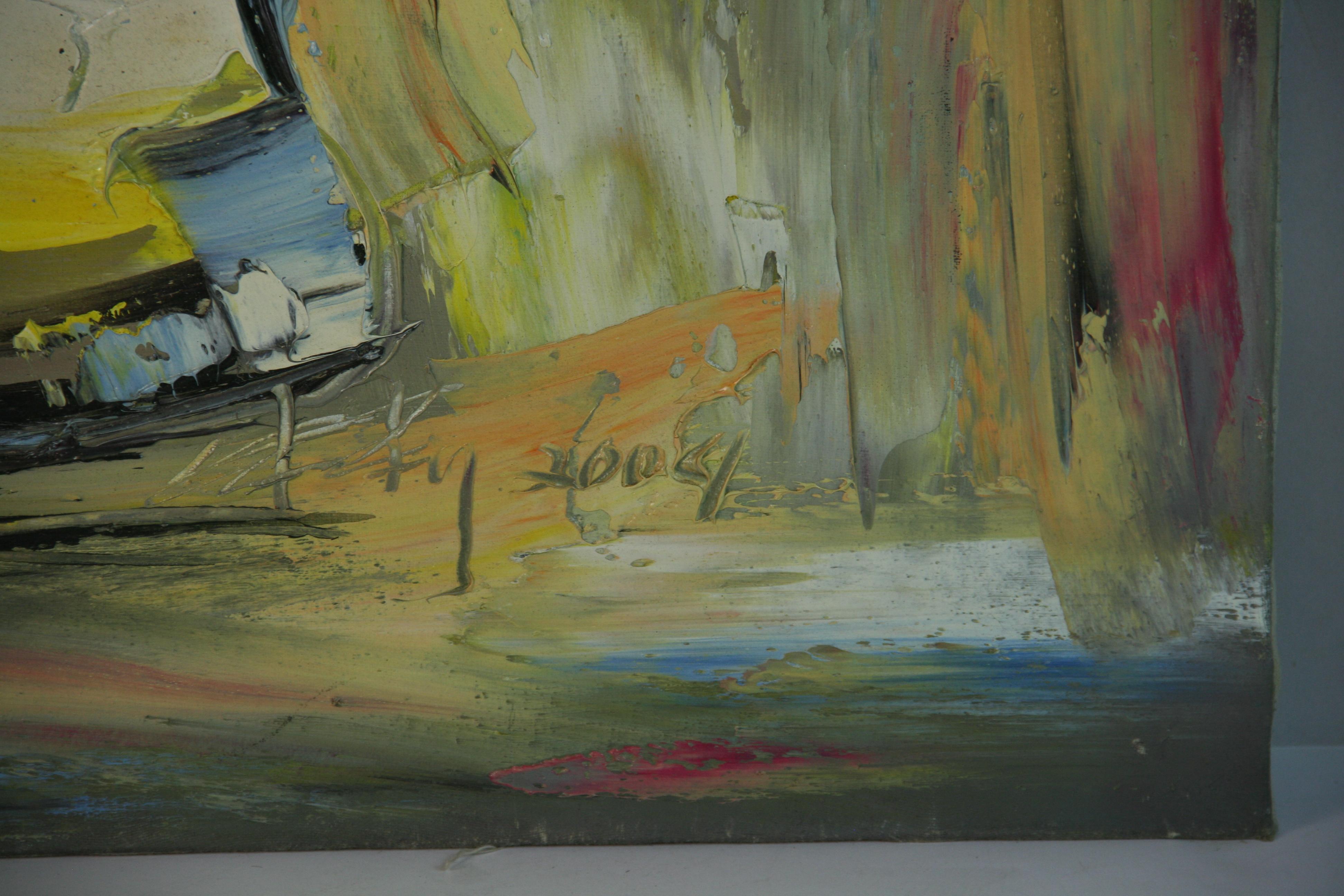 Modernista  Cúbico   Flores en un jarrón Bodegón Pintura al óleo en venta 3