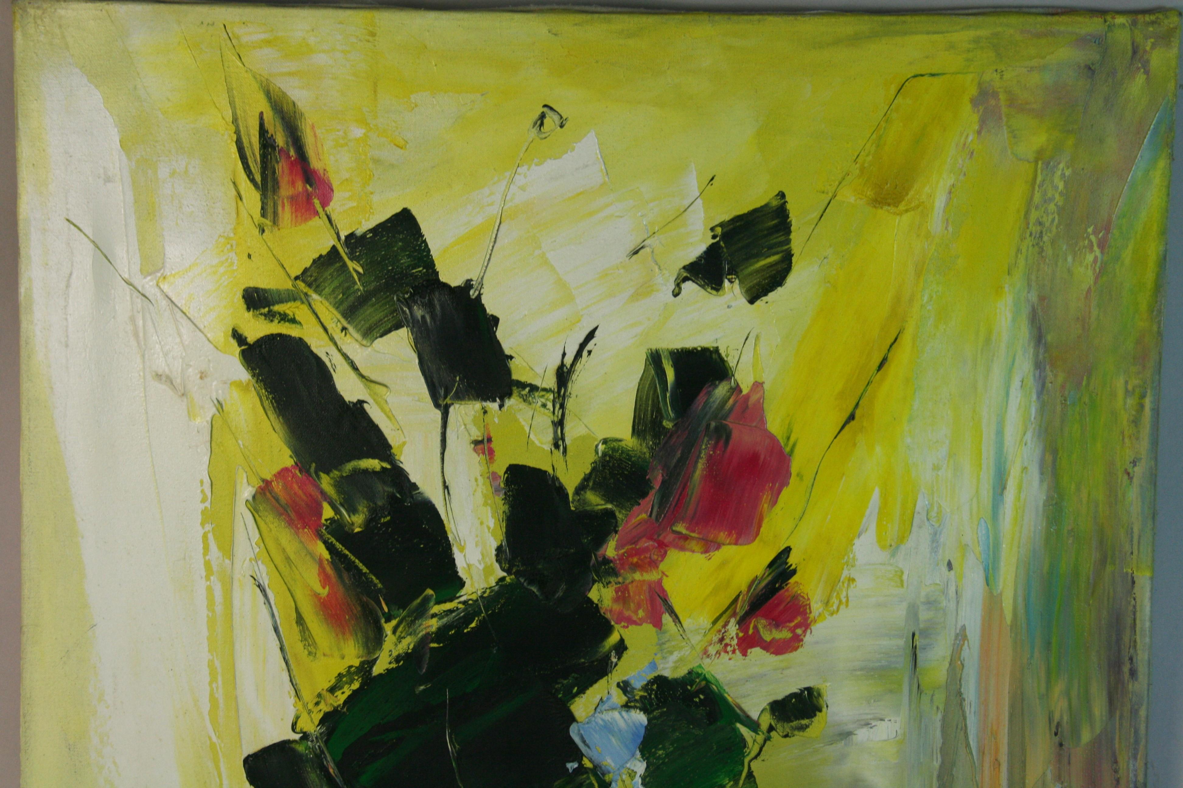 Modernista  Cúbico   Flores en un jarrón Bodegón Pintura al óleo en venta 4