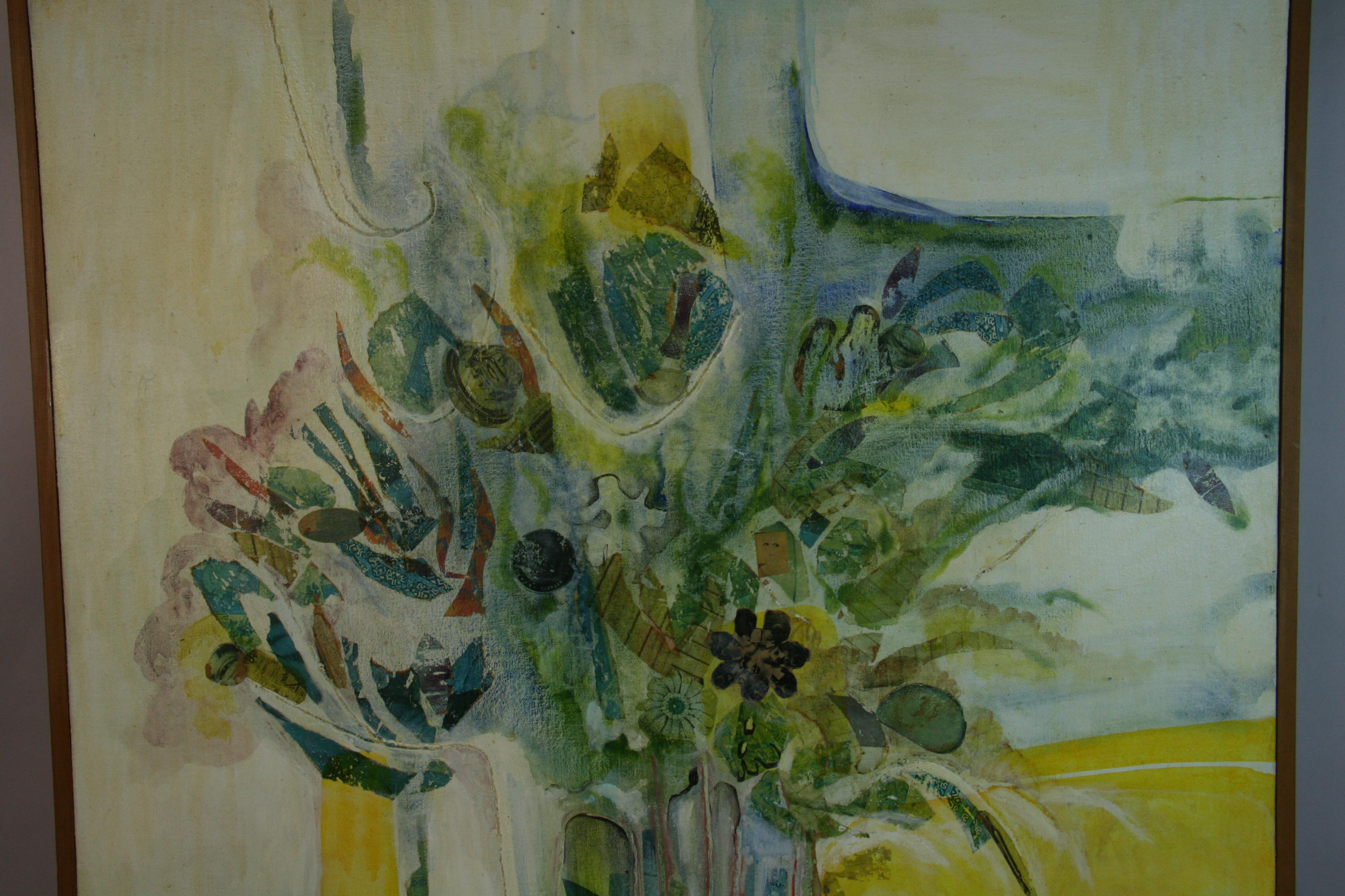 Modernistischer Expressionist Übergröße  Blumenarrangement Malerei im Angebot 7