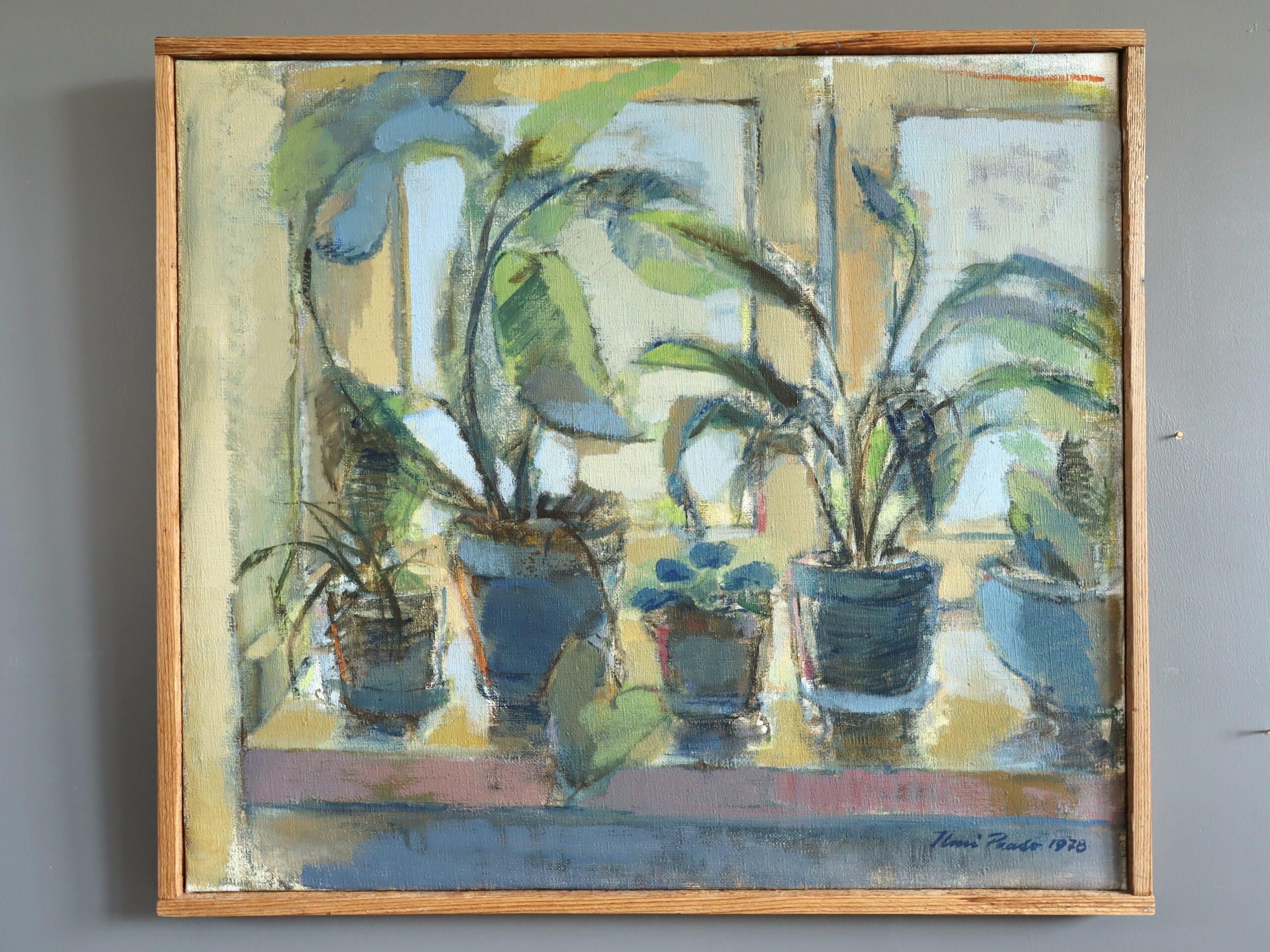 Nature morte suédoise moderniste expressive - Appui de fenêtre ensoleillé - Painting de Unknown