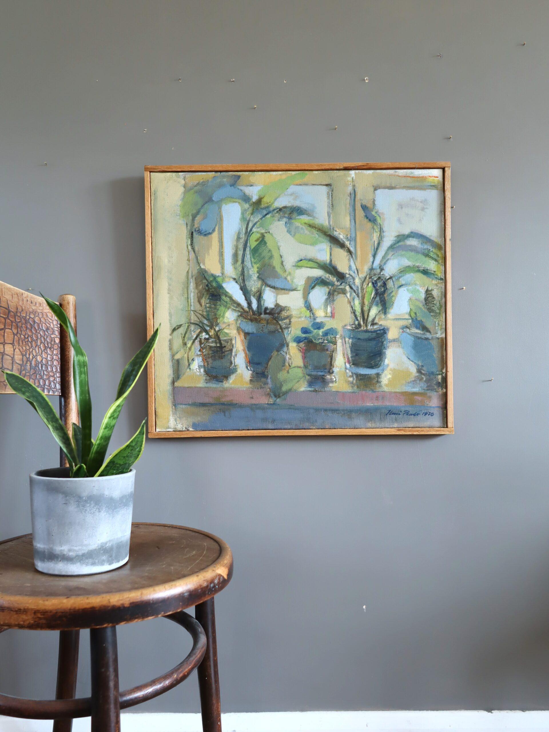 Nature morte suédoise moderniste expressive - Appui de fenêtre ensoleillé - Moderne Painting par Unknown