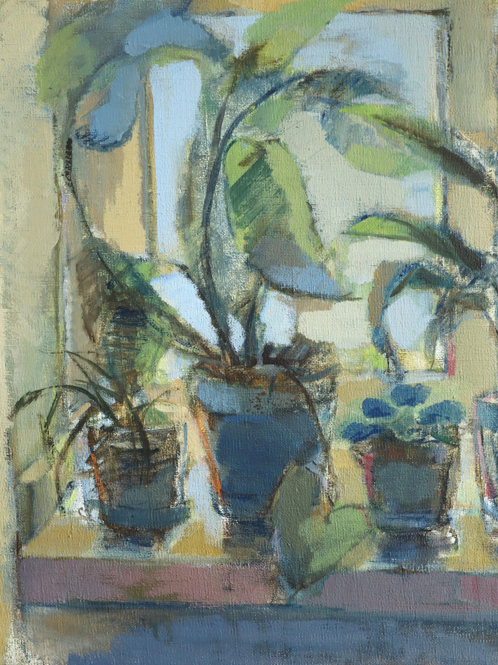 Nature morte suédoise moderniste expressive - Appui de fenêtre ensoleillé en vente 3