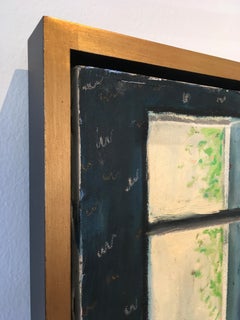 Escena interior modernista", pintura al óleo sobre lienzo, 1990