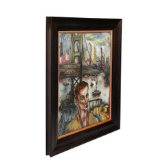 Modernist Oil on Canvas Painting "The Immigrant" signed Hida Coates Altschule