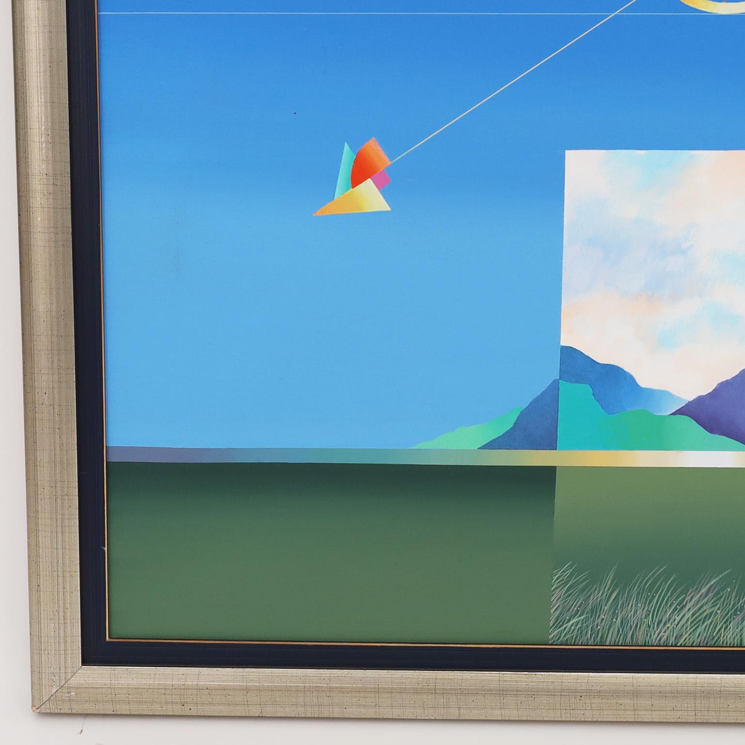 Modernistisches Ölgemälde auf Leinwand von einem Vogel oder einer Taube im Angebot 4