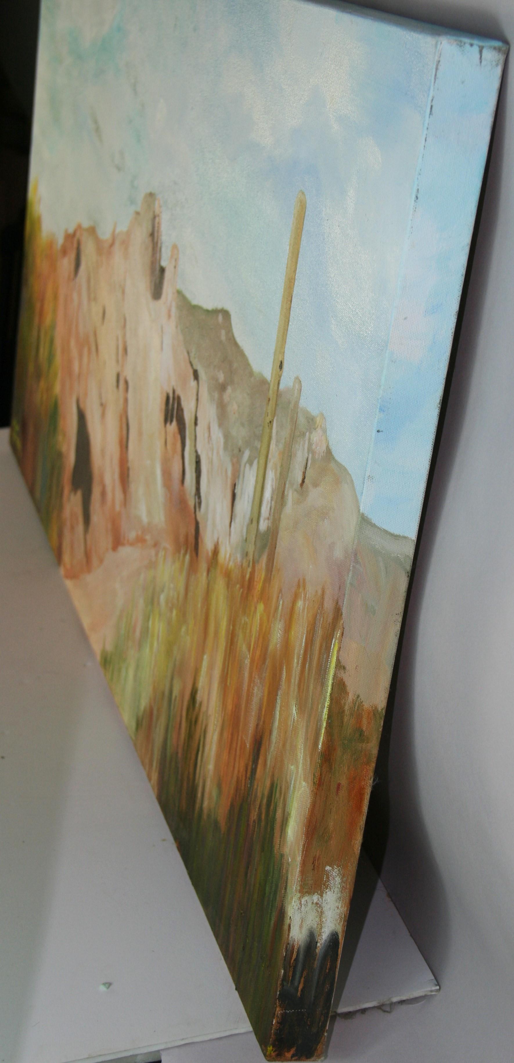 Peinture à l'huile moderniste surdimensionnée 