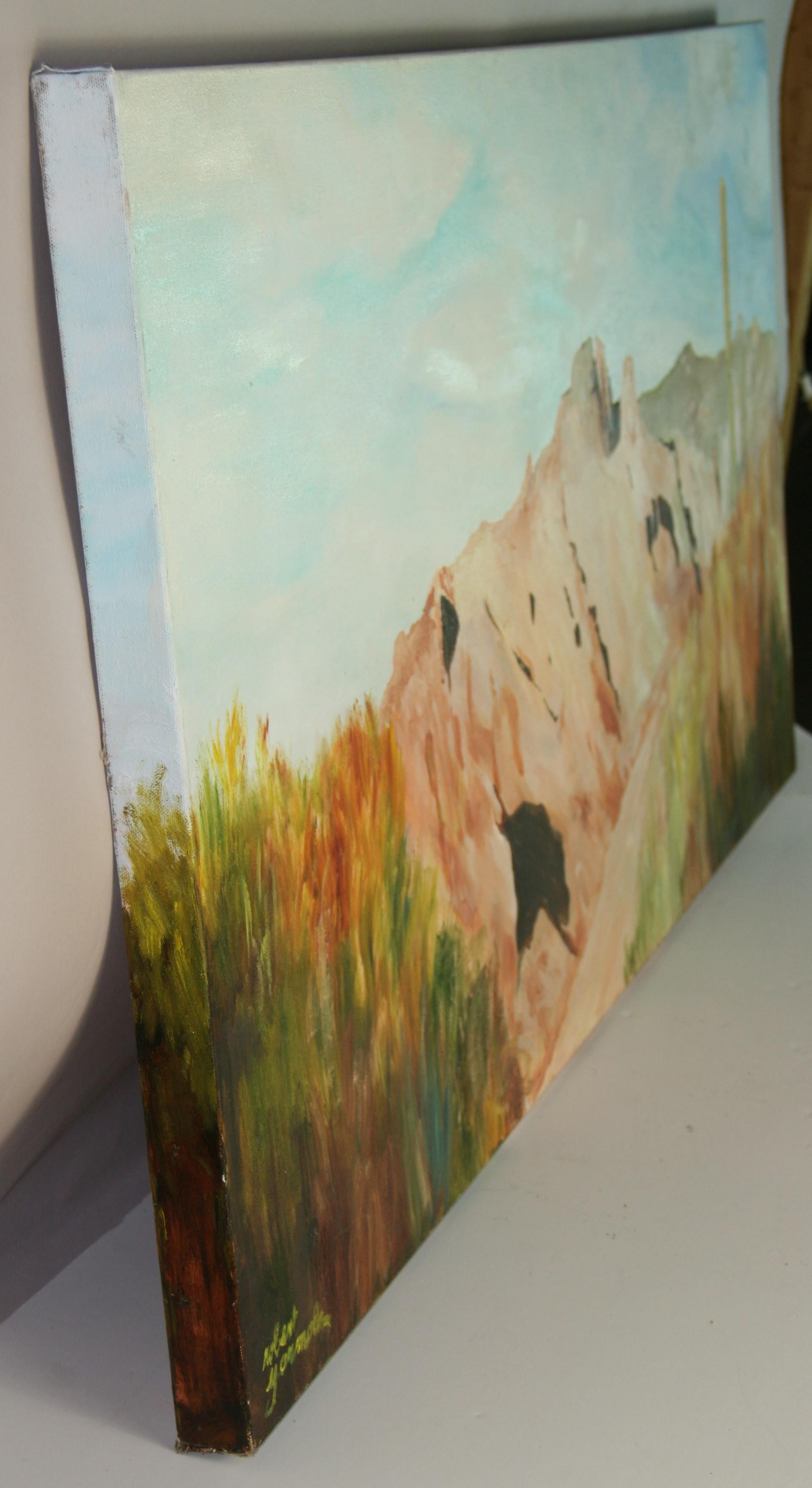 Peinture à l'huile moderniste surdimensionnée 
