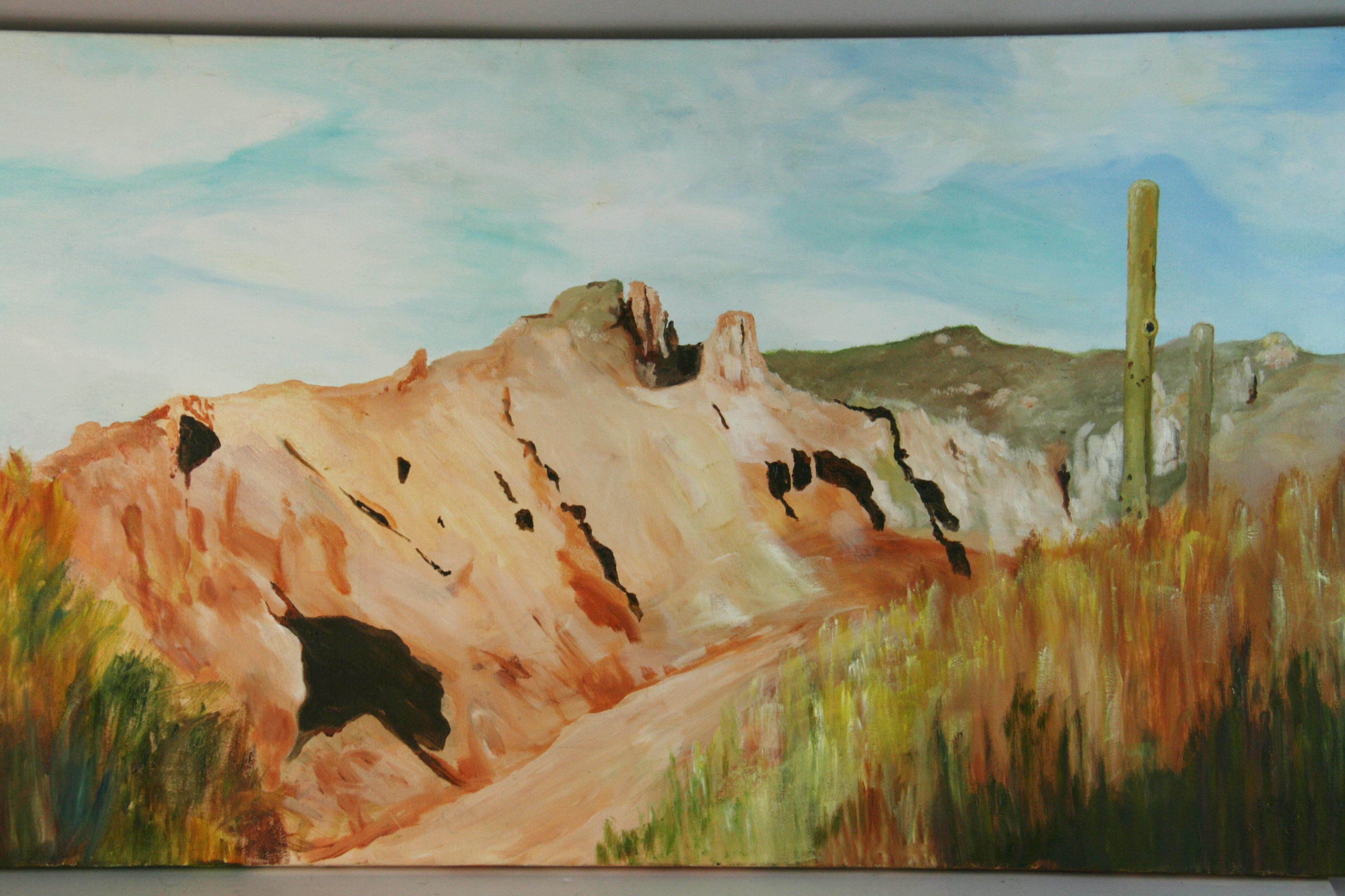 Peinture à l'huile moderniste surdimensionnée 