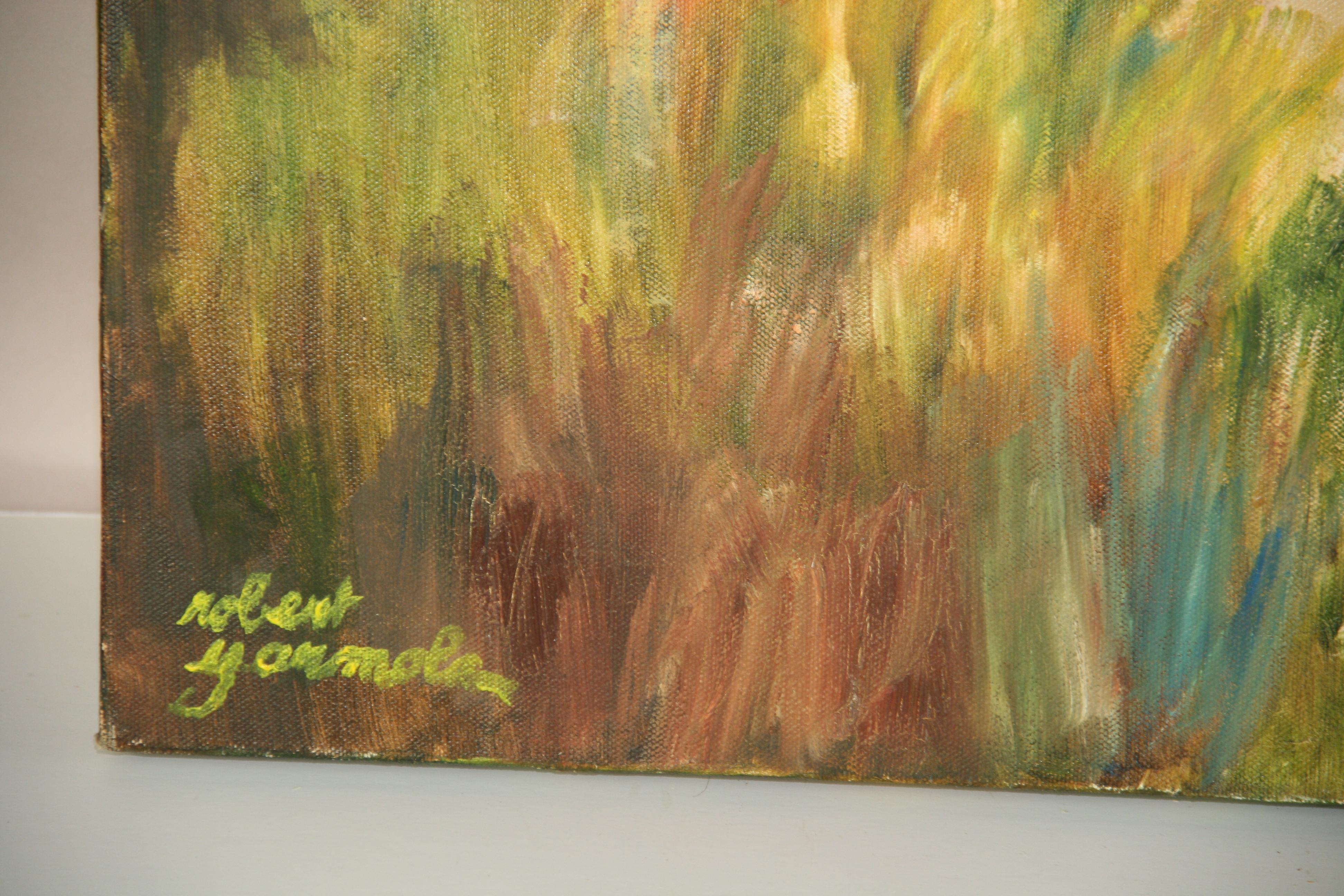 Peinture à l'huile moderniste surdimensionnée 