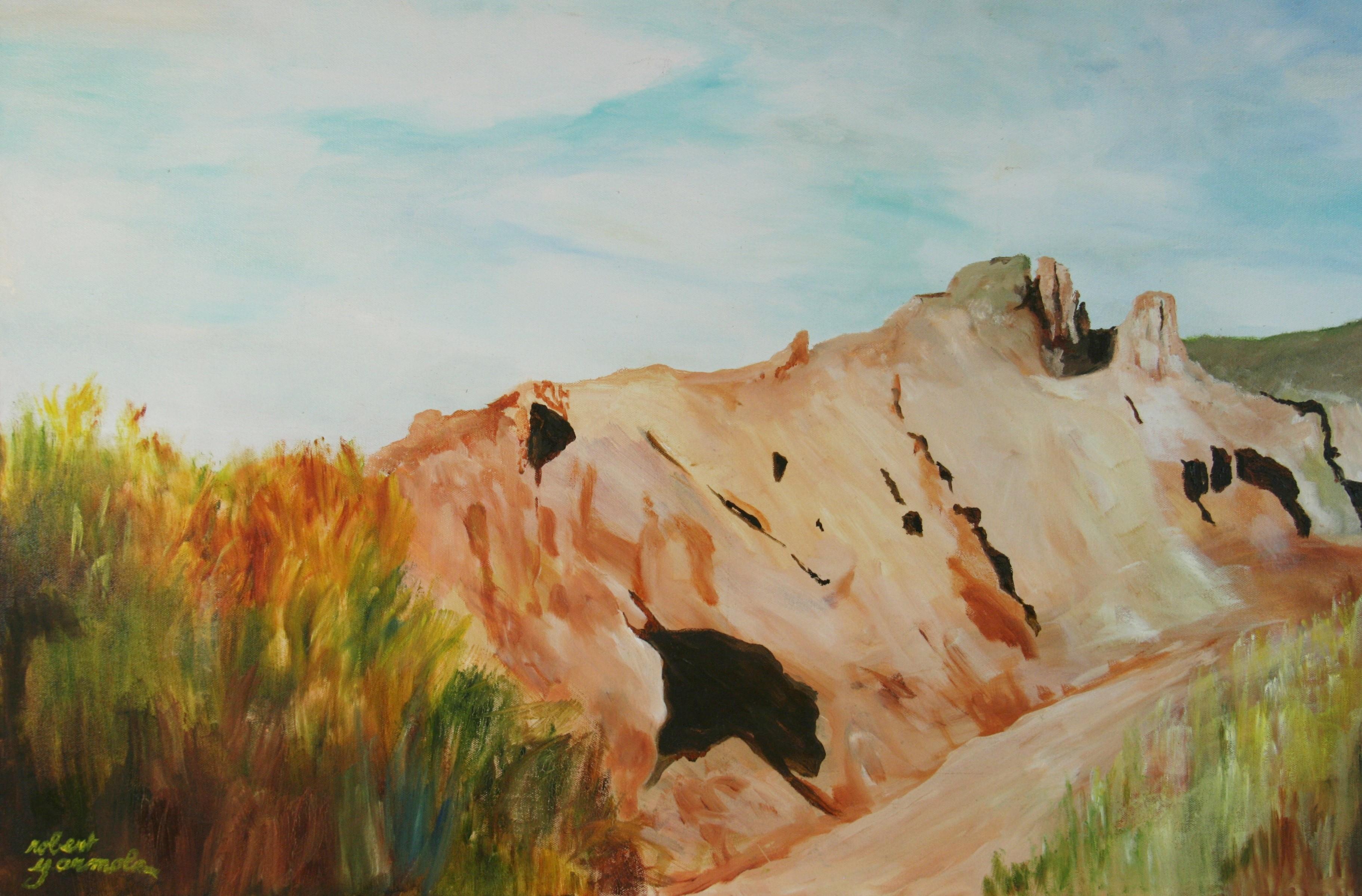 Peinture à l'huile moderniste surdimensionnée 