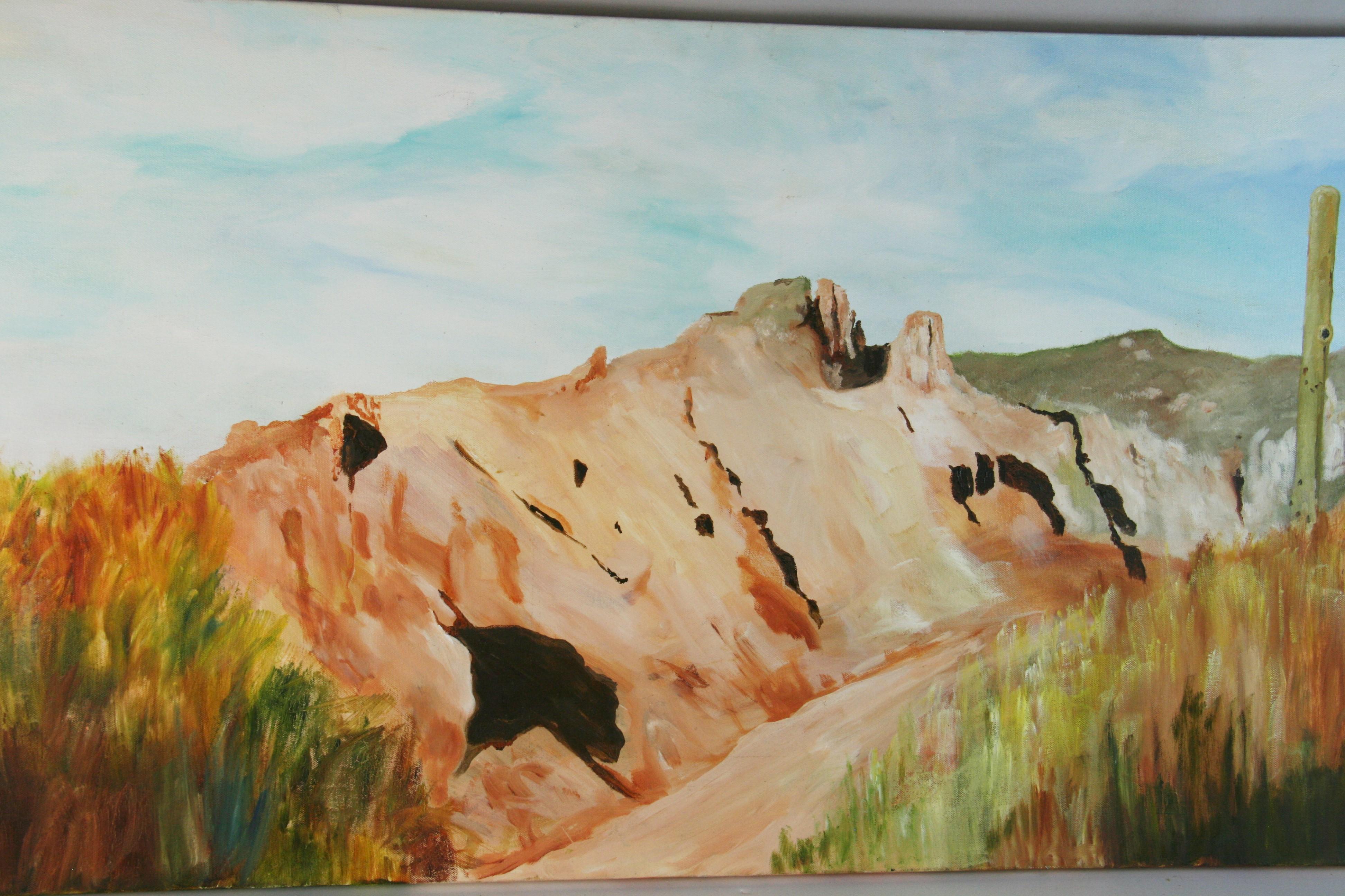 Peinture à l'huile moderniste surdimensionnée 