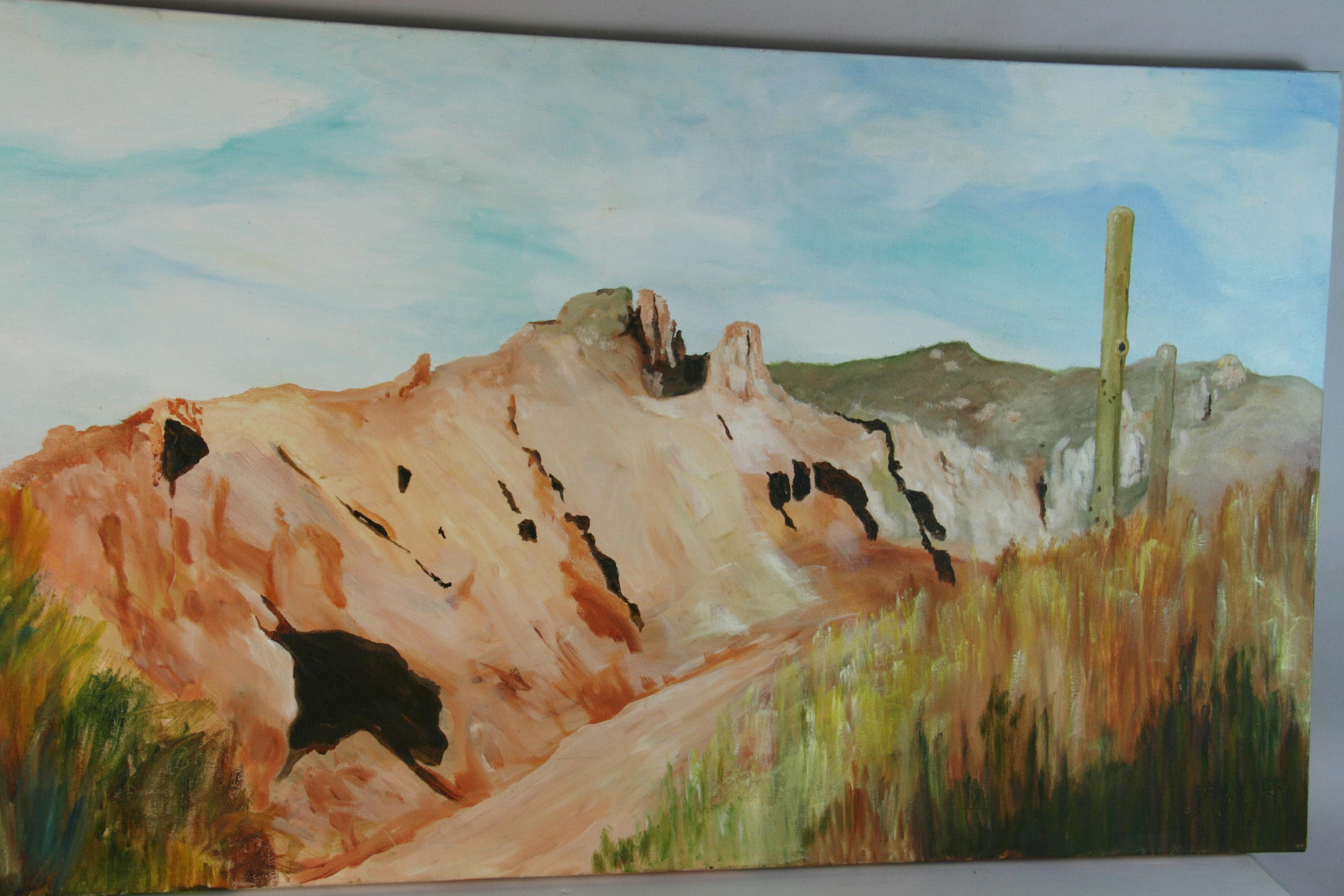Peinture à l'huile moderniste surdimensionnée 