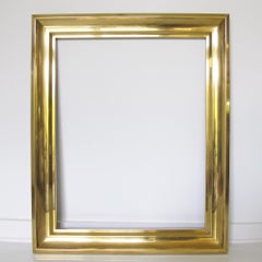 Cadre moderniste en laiton poli pour peinture, dessin ou miroir, vers 1940