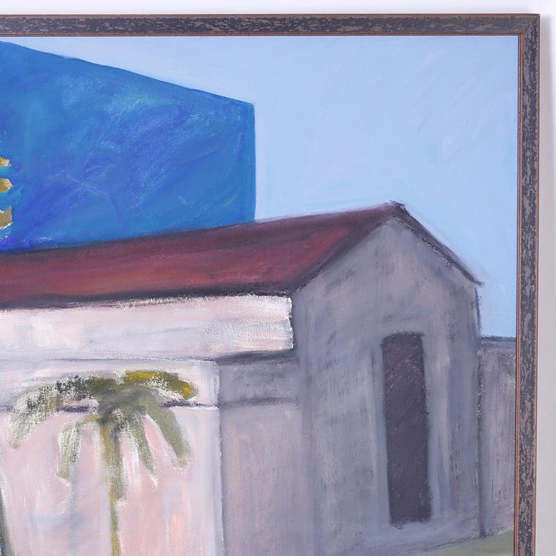 Pintura al óleo tropical modernista sobre lienzo - Painting Otro estilo de arte de Unknown