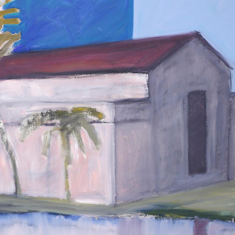Pintura al óleo tropical modernista sobre lienzo en venta 2