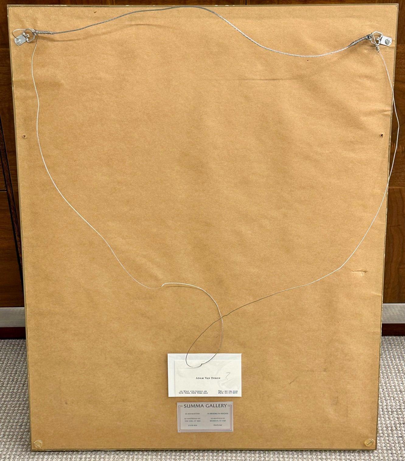 Modernist Watercolor Signed by Adam Van Doren, Architecture, City, Framed For Sale 17