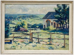 Modeste Jean Lhomme (1883-1946) - Óleo enmarcado de mediados del siglo XX, Pastos iluminados por el sol