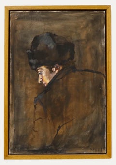 Molly Trefgarne - 20th Century Oil, Portrait of a Man in a Russian Ushanka