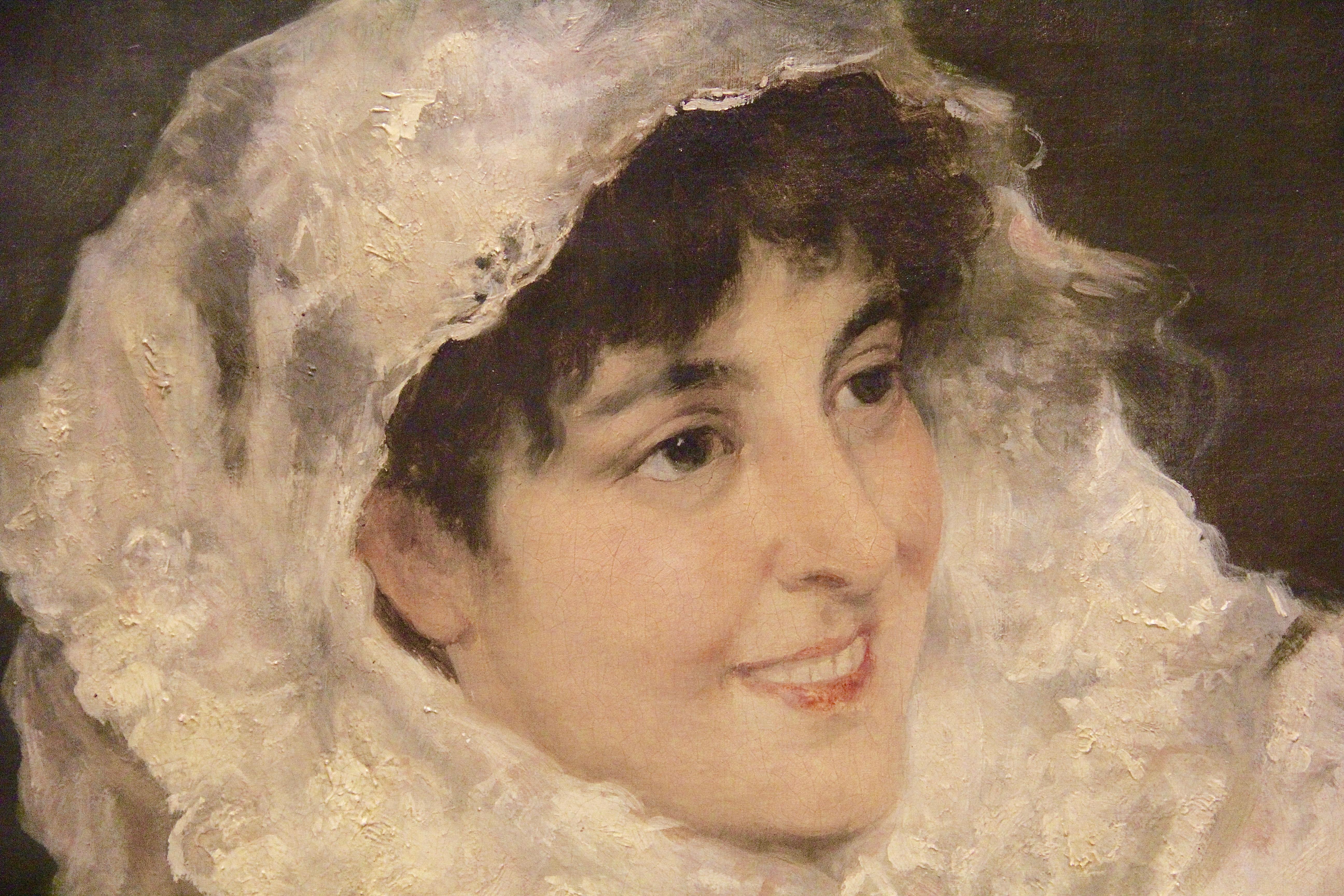 Monogrammé. G.A. « The veiled lady » (La femme veillée) 19. Portrait impressionniste du XXe siècle - Impressionnisme Painting par Unknown