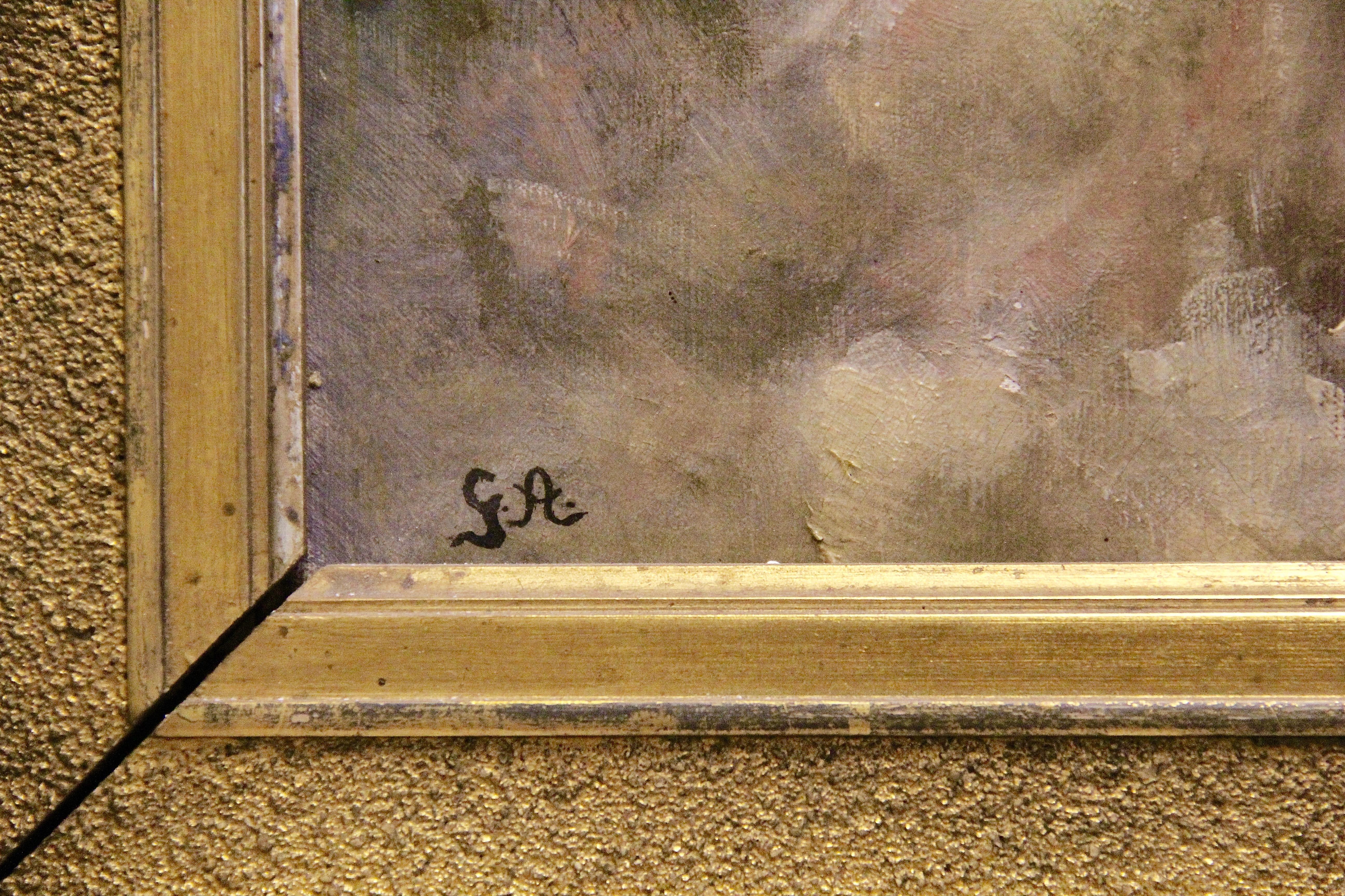 Grand tableau, séduisant et très décoratif.
Huile sur toile. Monogrammé en bas à gauche. G.A.

Portrait d'une jolie dame.

Belle peinture dans le style impressionniste.

Cadre partiellement endommagé.

Dimensions sur :

Avec cadre 84,5 cm x 97